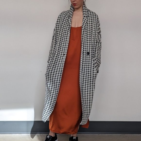 ZARA Black & White Jersey Knit Coat - Picture 2 of 16